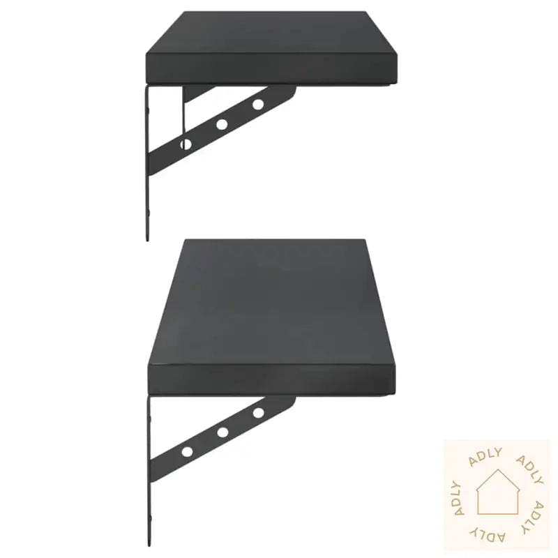 Vegghyller 2 Stk 100X23,5 Cm Svart Rustfritt Stål