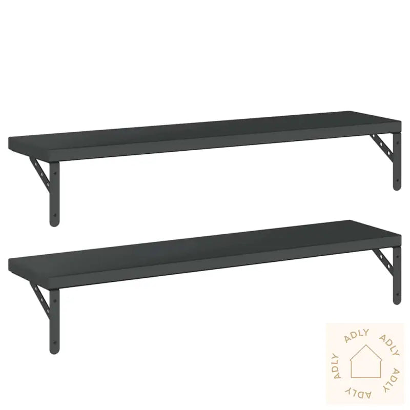 Vegghyller 2 Stk 100X23,5 Cm Svart Rustfritt Stål