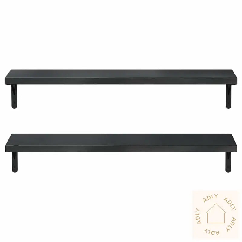 Vegghyller 2 Stk 100X23,5 Cm Svart Rustfritt Stål