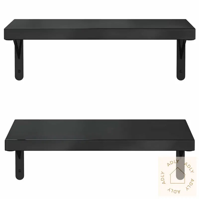 Vegghyller 2 Stk 50X23,5 Cm Svart Rustfritt Stål