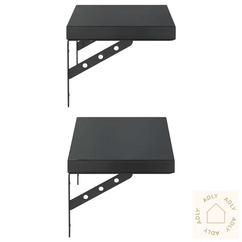 Vegghyller 2 Stk 50X23,5 Cm Svart Rustfritt Stål