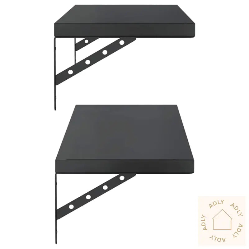 Vegghyller 2 Stk 100X30 Cm Svart Rustfritt Stål
