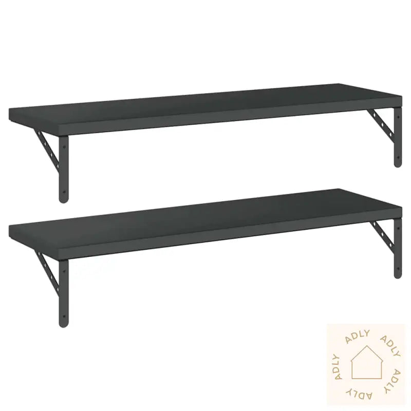 Vegghyller 2 Stk 100X30 Cm Svart Rustfritt Stål