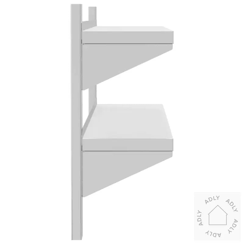 Vegghylle 2 Etasjer 100X23,5X60 Cm Sølv Rustfritt Stål
