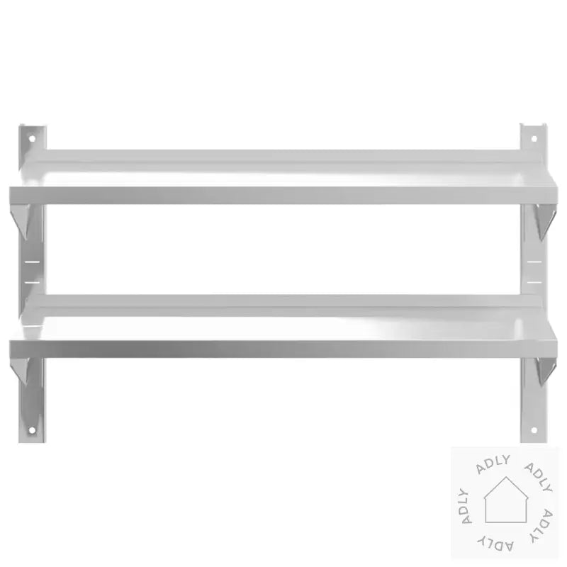 Vegghylle 2 Etasjer 100X23,5X60 Cm Sølv Rustfritt Stål