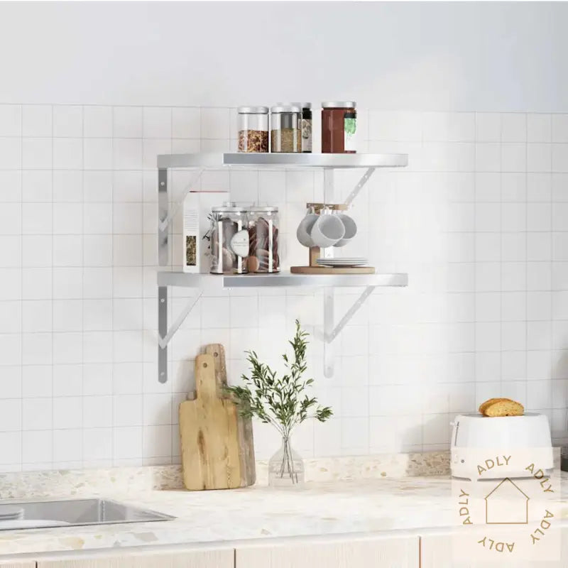 Vegghyller 2 Stk 50X40X3 Cm Sølv Rustfritt Stål