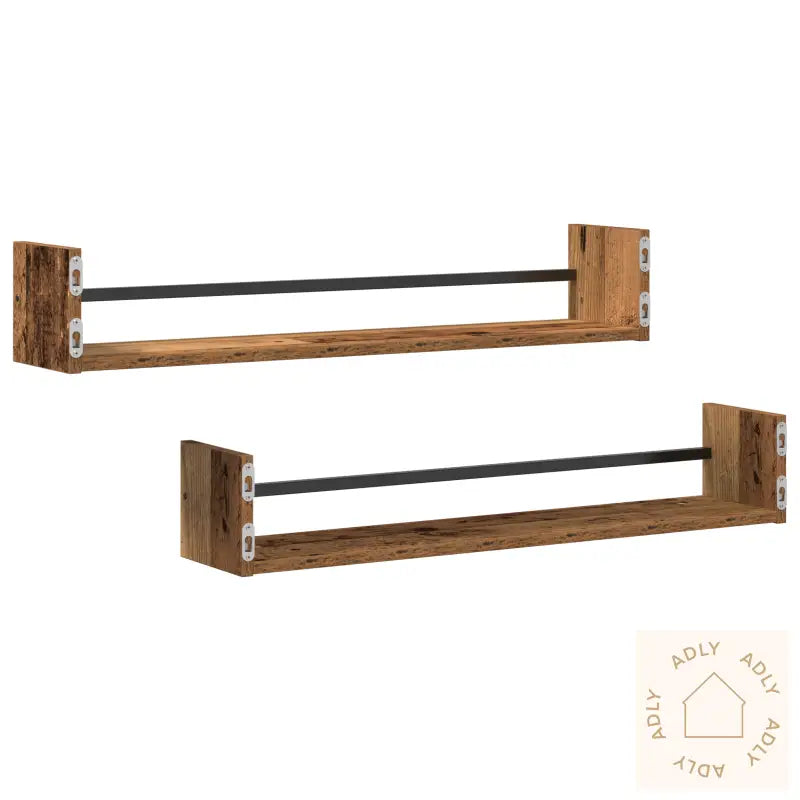 Vegghyller 2 Stk Gammelt Tre 80X16X14 Cm Ingeniørtre