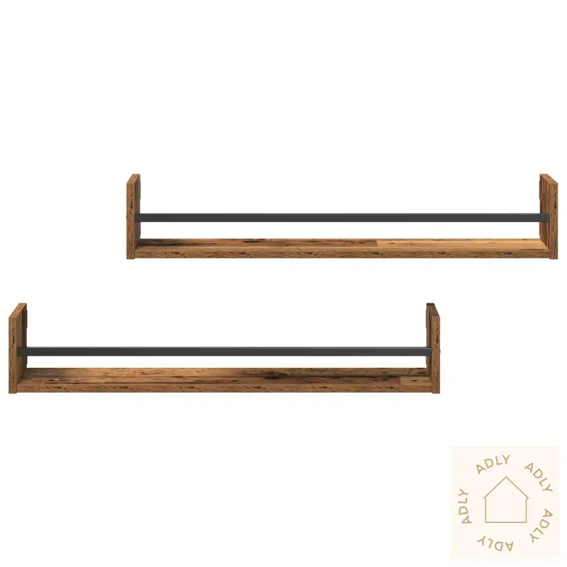 Vegghyller 2 Stk Gammelt Tre 80X16X14 Cm Ingeniørtre
