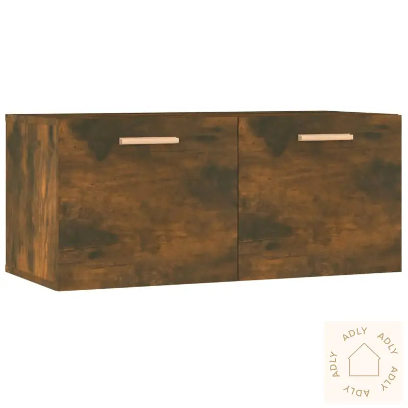 Veggskap Røkt Eik 80X35X36,5 Cm Konstruert Tre