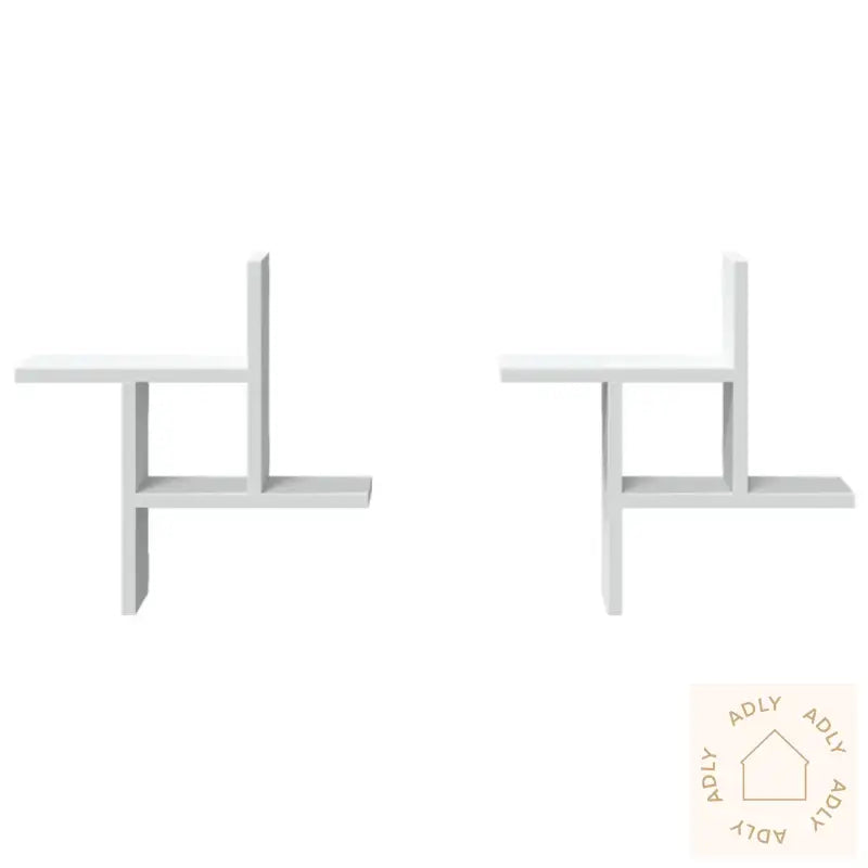 Vegghyller 2 Stk Hvit 38X12X38 Cm Konstruert Tre