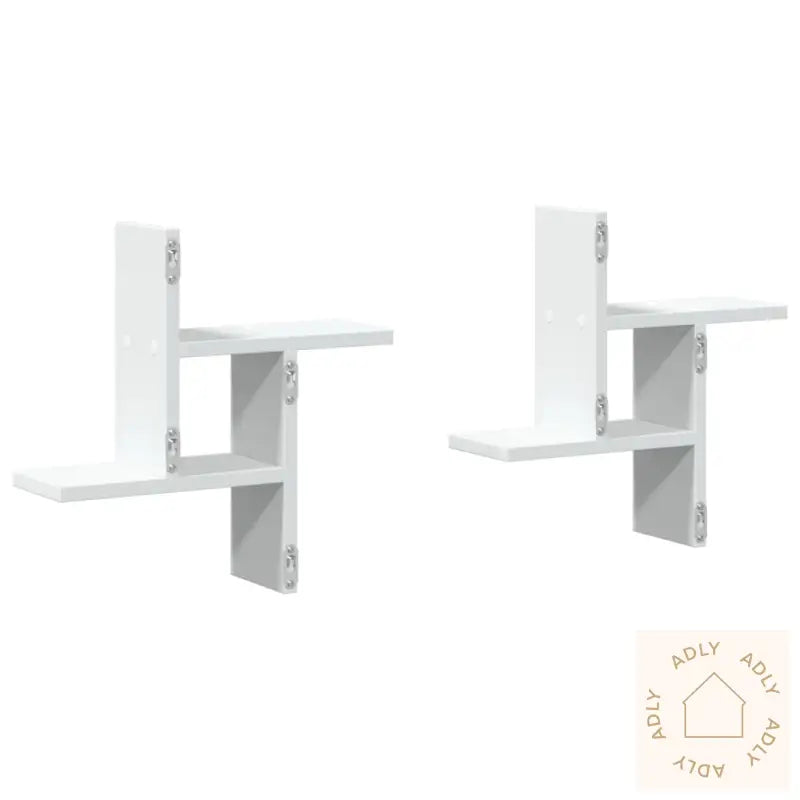 Vegghyller 2 Stk Hvit 38X12X38 Cm Konstruert Tre