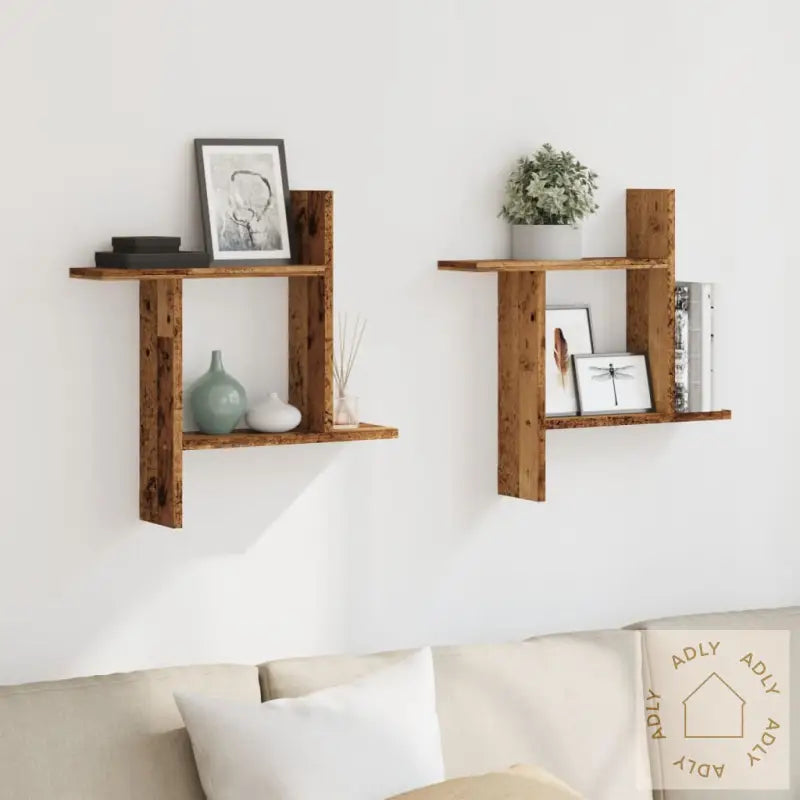 Vegghyller 2 Stk Gammelt Tre 50X12X50 Cm Konstruert Tre