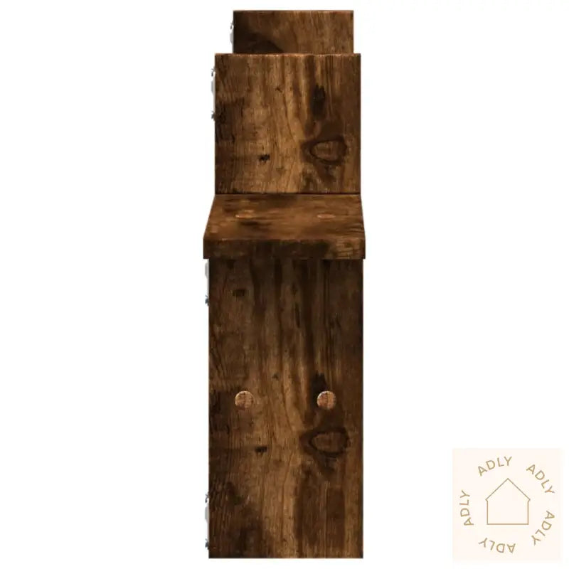 Vegghyller 2 Stk Røkt Eik 38X12X38 Cm Konstruert Tre