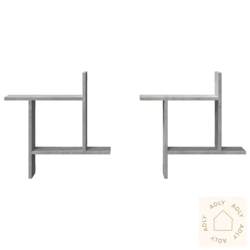 Vegghyller 2 Stk Betonggrå 50X12X50 Cm Konstruert Tre