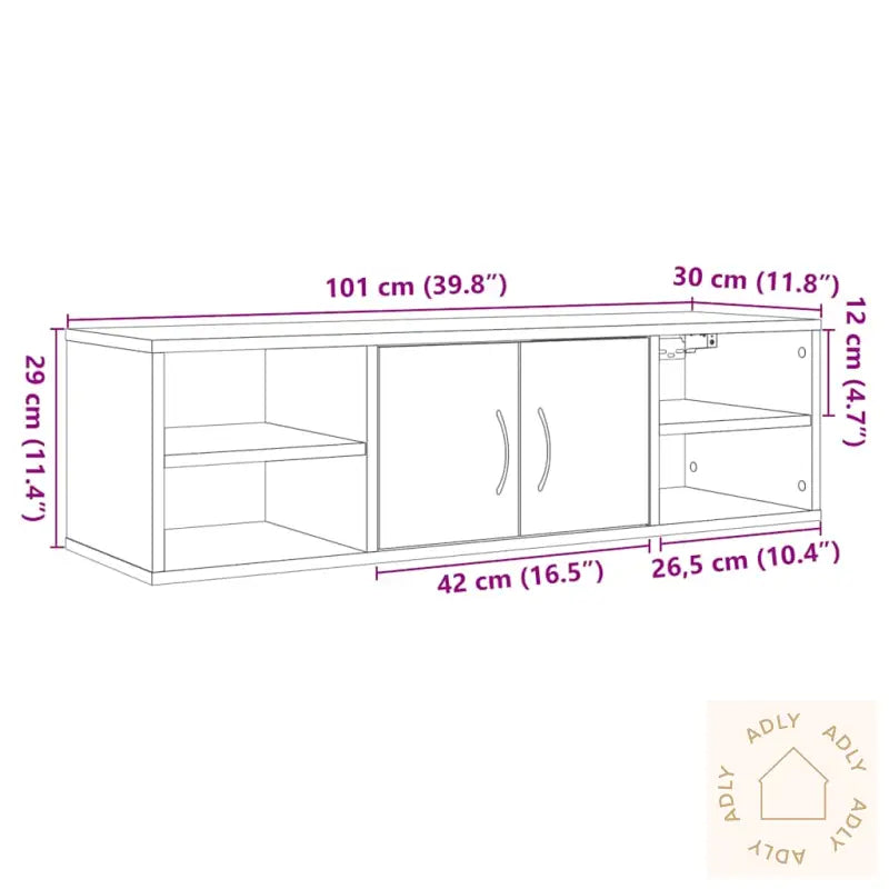 Veggskap Artisan Eik 101X30X29 Cm Konstruert Tre