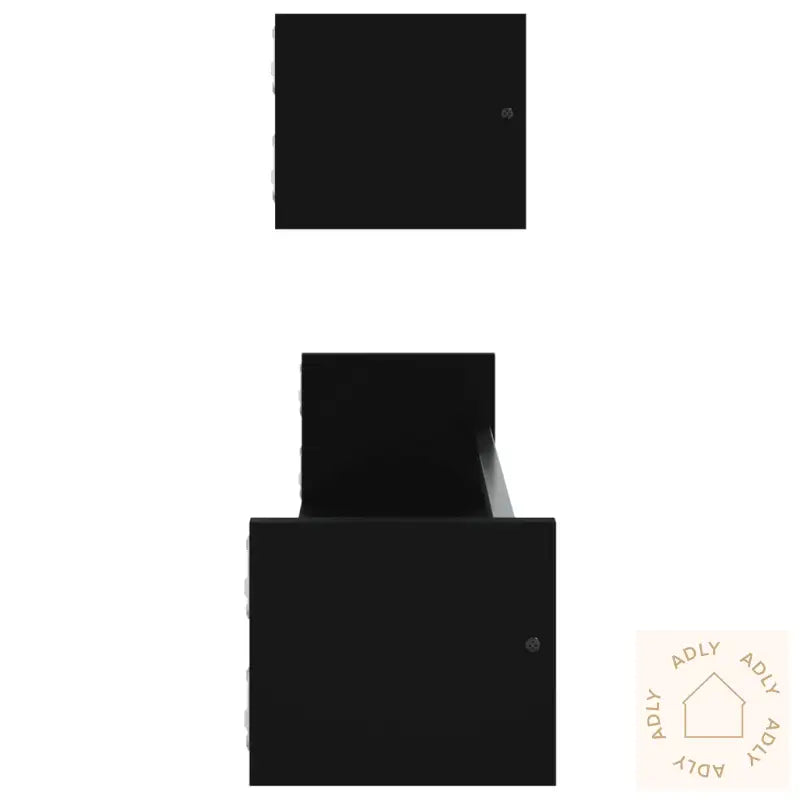Vegghyller Med Stenger 2 Stk Svart 80X16X14 Cm