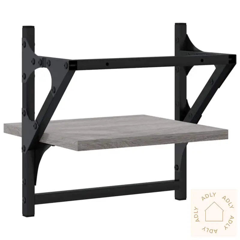 Vegghyller Med Stenger 2 Stk Grå Sonoma 30X25X30 Cm