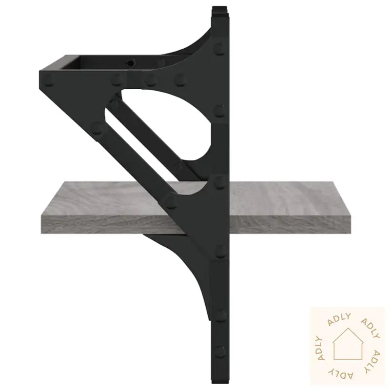 Vegghyller Med Stenger 2 Stk Grå Sonoma 30X25X30 Cm