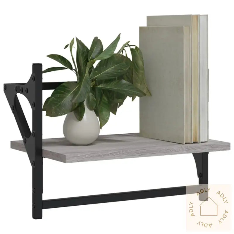 Vegghyller Med Stenger 2 Stk Grå Sonoma 40X25X30 Cm