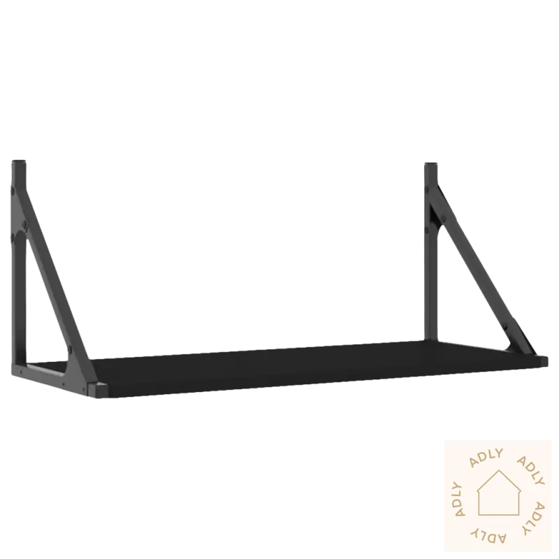 Black metall vegghylle i solid treverk - stilige møbler med stående hyller