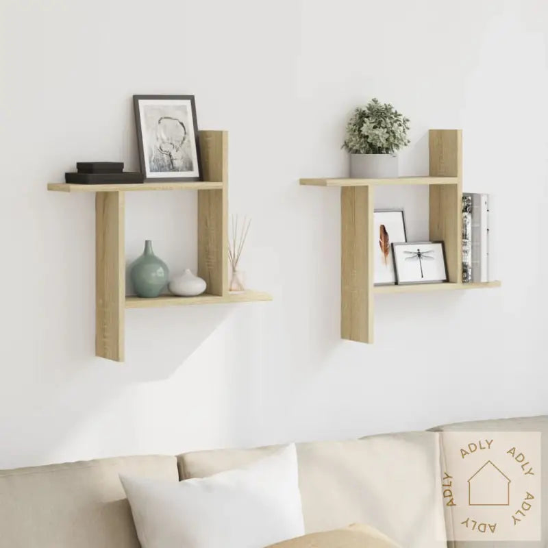 Vegghyller 2 Stk Sonoma Eik 50X12X50 Cm Konstruert Tre