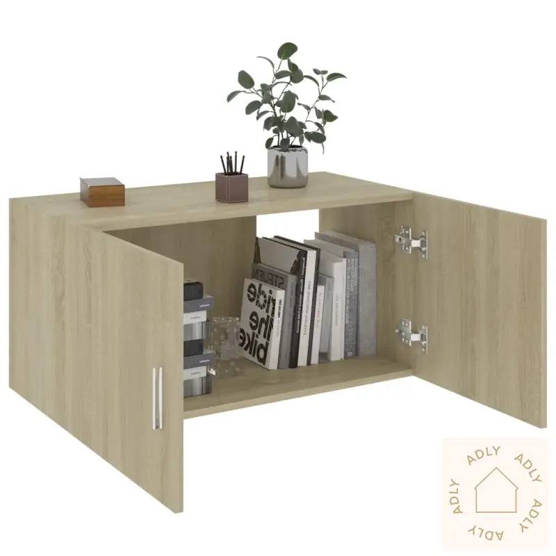 Veggmontert Skap Sonoma Eik 80X39X40 Cm Konstruert Tre