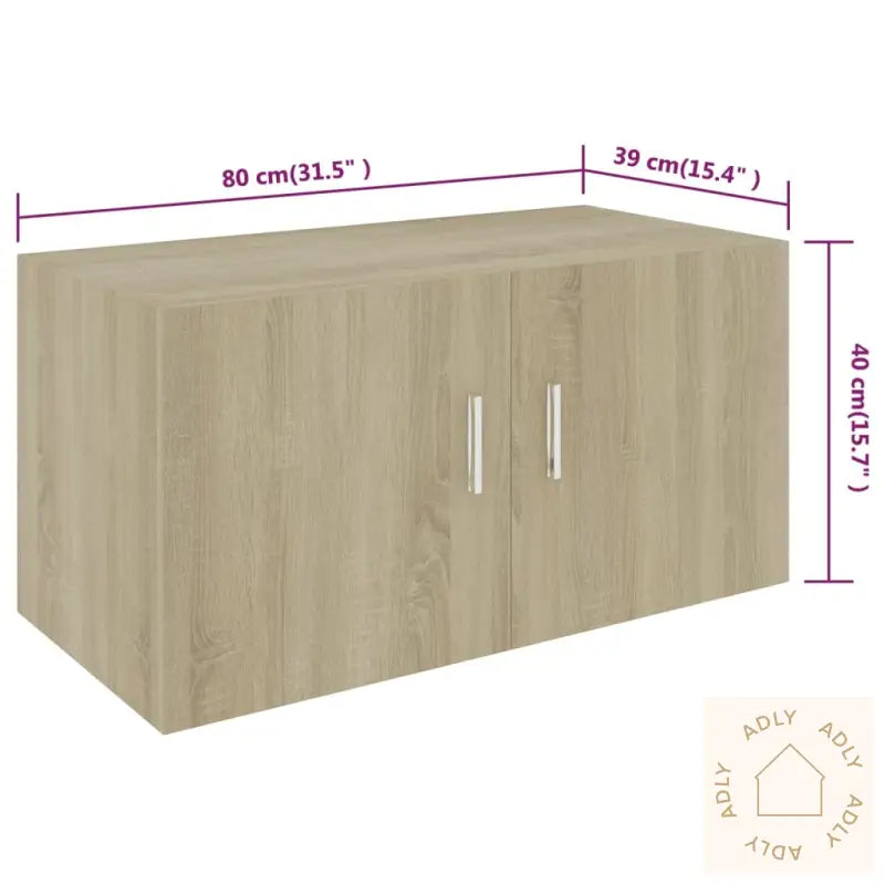 Veggmontert Skap Sonoma Eik 80X39X40 Cm Konstruert Tre