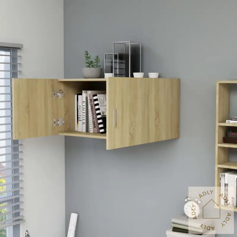 Veggmontert Skap Sonoma Eik 80X39X40 Cm Konstruert Tre