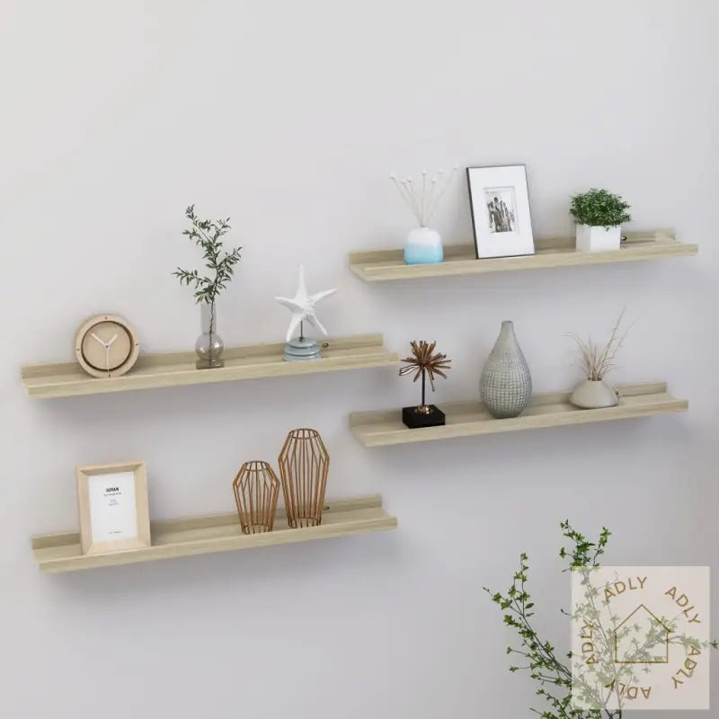 Vegghyller 4 Stk Sonoma Eik 60X9X3 Cm
