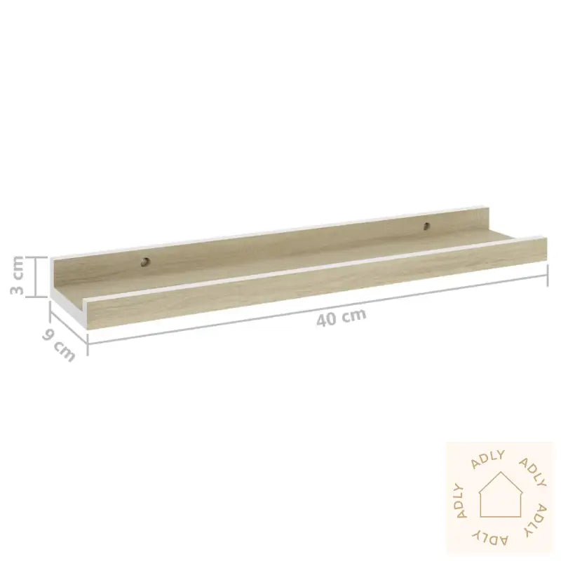 Vegghyller 4 Stk Hvit Og Sonoma Eik 40X9X3 Cm