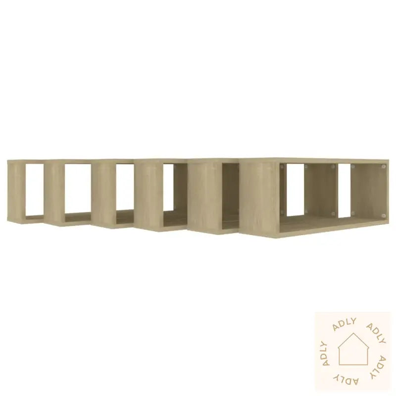 Vegghyller Kubeformet 6Stk Sonoma Eik 60X15X23Cm Konstruert Tre