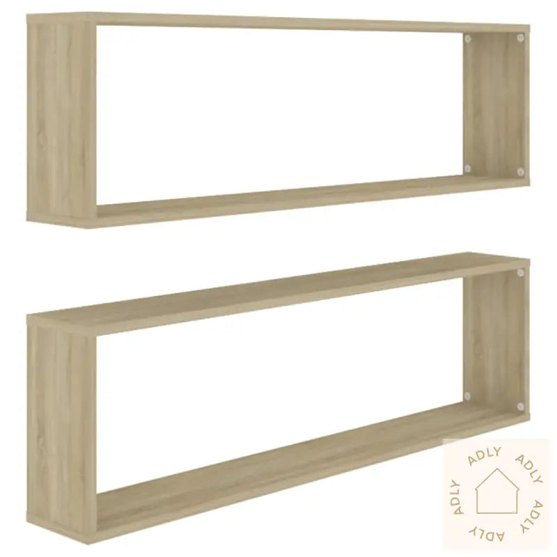 Vegghyller Kube 2 Stk Sonoma Eik 100X15X30 Cm Konstruert Tre