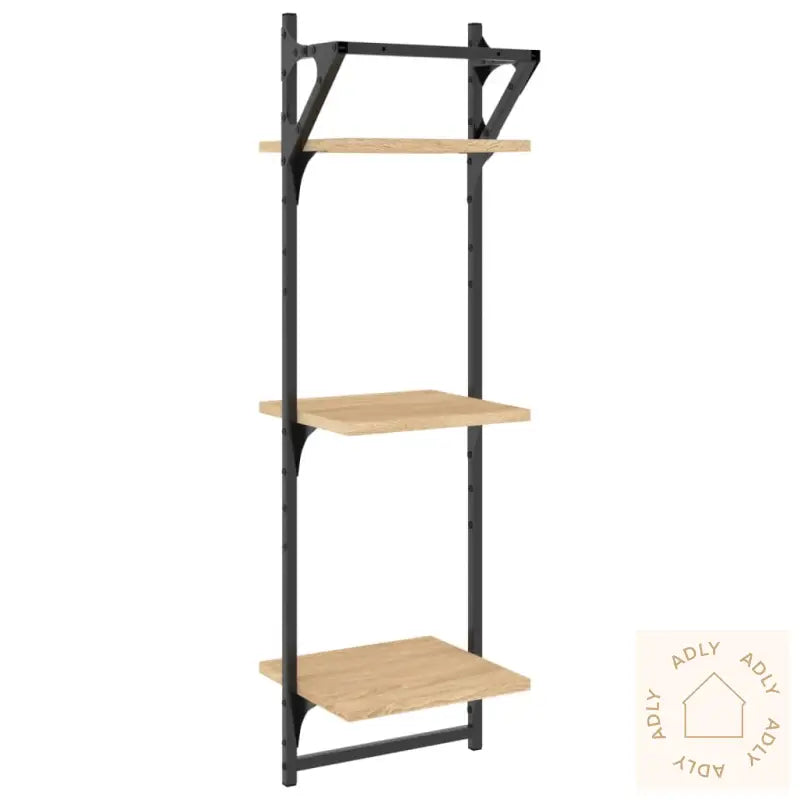 Vegghyller Med Stenger 2 Stk Sonoma Eik 30X25X100 Cm