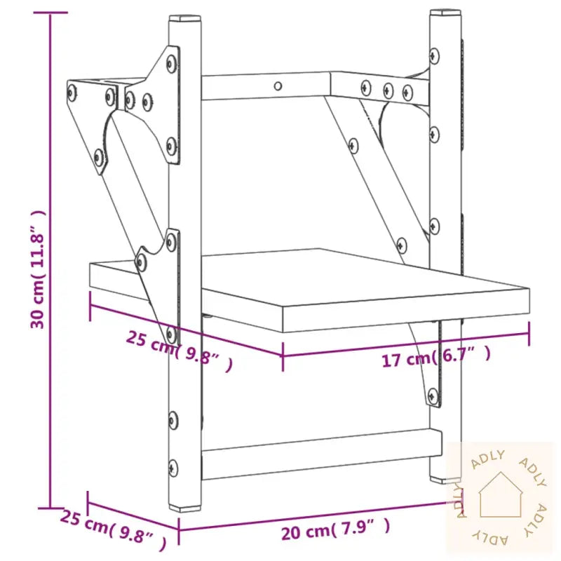 Vegghyller Med Stenger 2 Stk Sonoma Eik 20X25X30 Cm