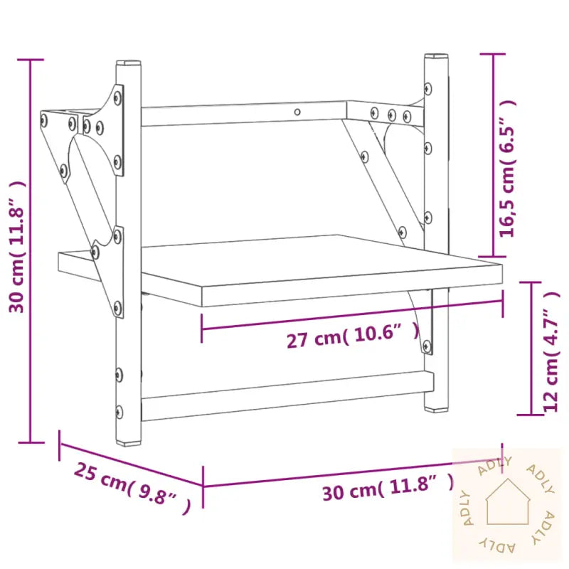 Vegghyller Med Stenger 2 Stk Sonoma Eik 30X25X30 Cm