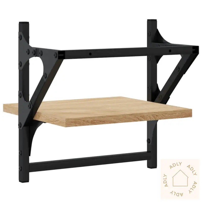 Vegghyller Med Stenger 2 Stk Sonoma Eik 30X25X30 Cm