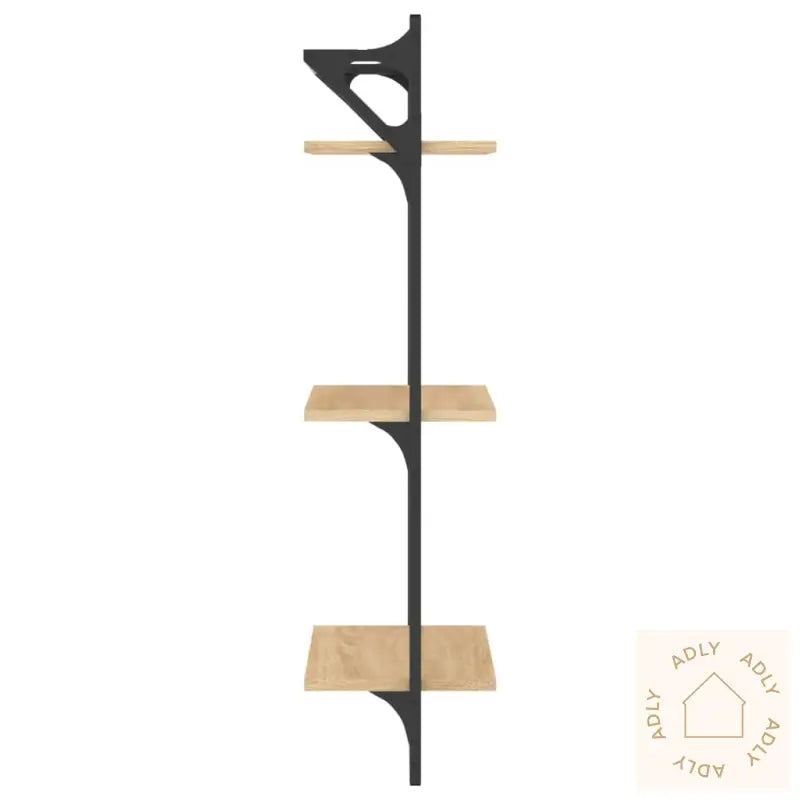 Vegghyller Med Stenger 2 Stk Sonoma Eik 30X25X100 Cm