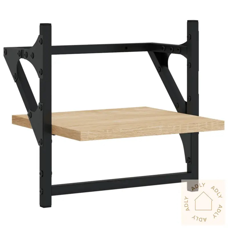 Vegghyller Med Stenger 2 Stk Sonoma Eik 30X25X30 Cm