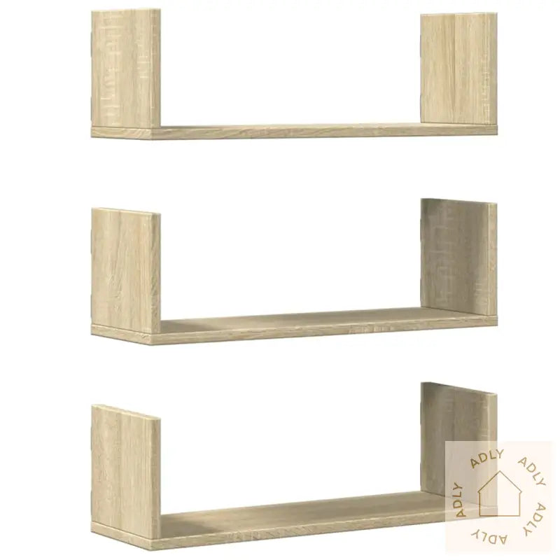 Vegghyller 3 Stk Sonoma Eik 58X18X18 Cm Sponplate