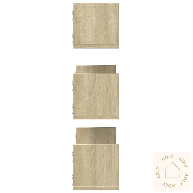 Vegghyller 3 Stk Sonoma Eik 58X18X18 Cm Sponplate