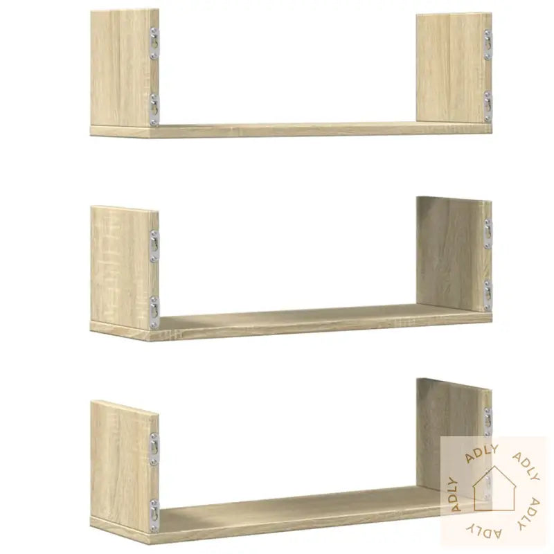 Vegghyller 3 Stk Sonoma Eik 58X18X18 Cm Sponplate