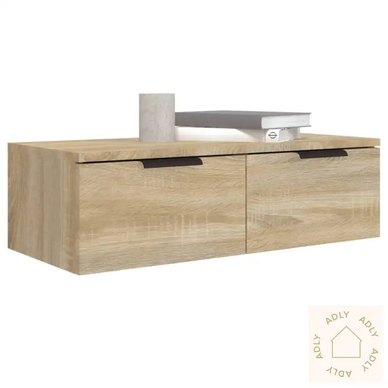 Veggskap 2 Stk Sonoma Eik 68X30X20 Cm Konstruert Tre