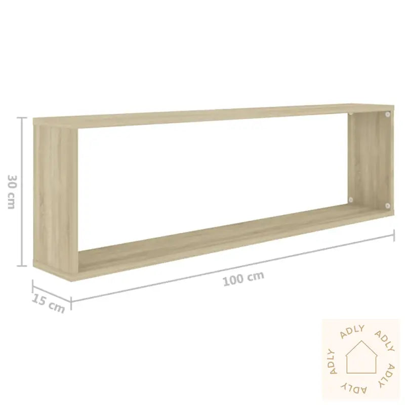 Vegghyller Kube 4 Stk Sonoma Eik 100X15X30 Cm Konstruert Tre