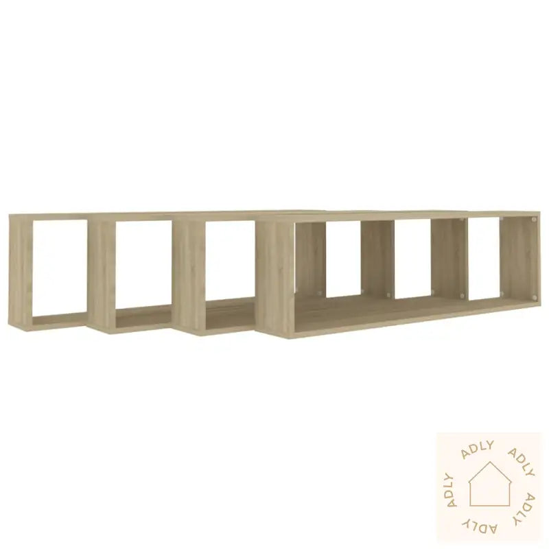 Vegghyller Kube 4 Stk Sonoma Eik 100X15X30 Cm Konstruert Tre