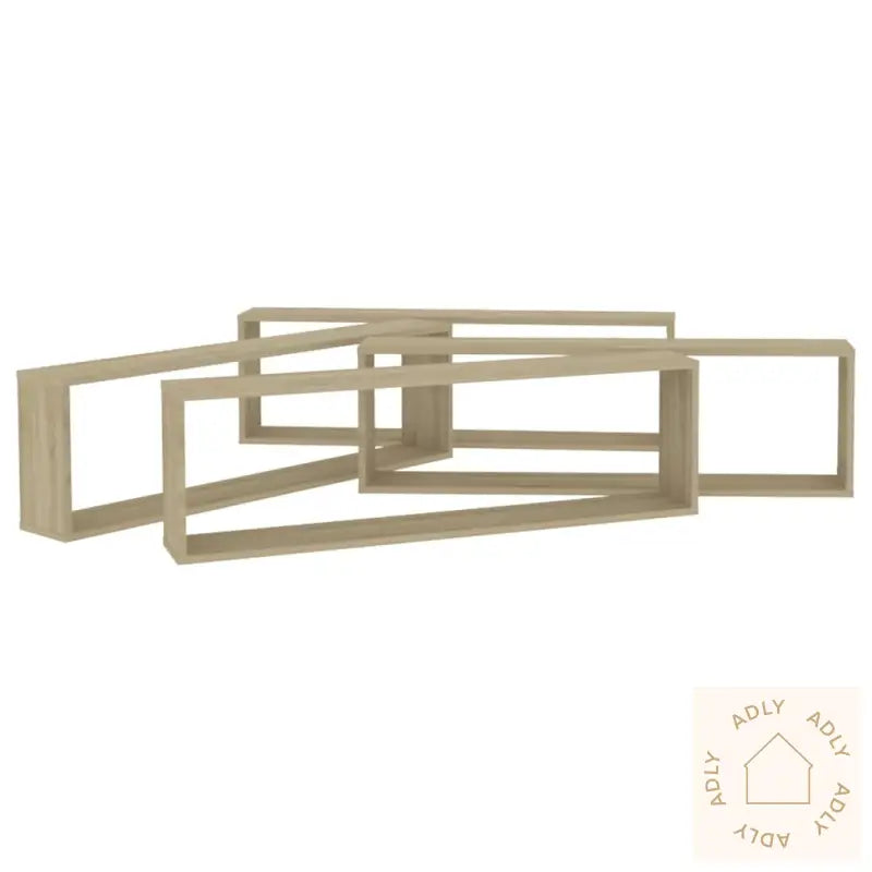 Vegghyller Kube 4 Stk Sonoma Eik 100X15X30 Cm Konstruert Tre