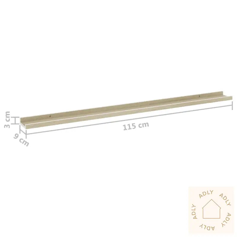 Vegghyller 4 Stk Hvit Og Sonoma Eik 115X9X3 Cm
