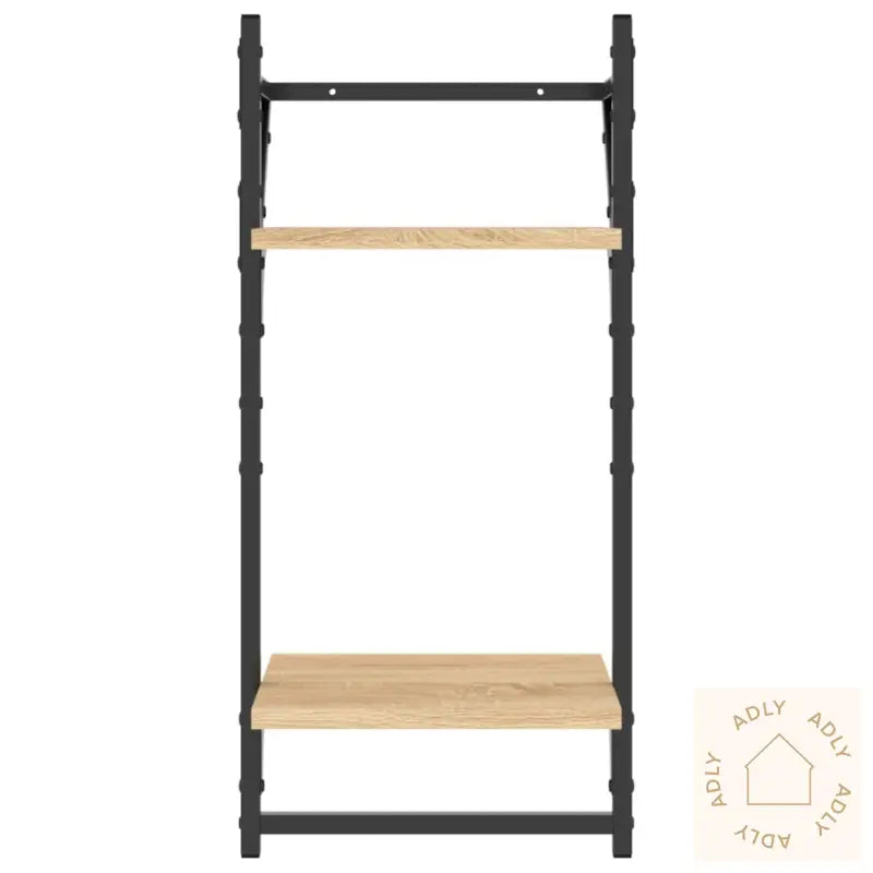 Vegghyller Med 2 Hyller Stenger 2 Stk Sonoma Eik 30X25X65 Cm
