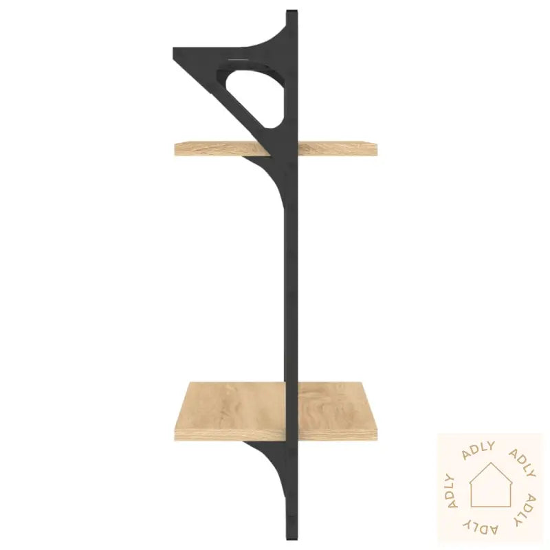 Vegghyller Med 2 Hyller Stenger 2 Stk Sonoma Eik 30X25X65 Cm