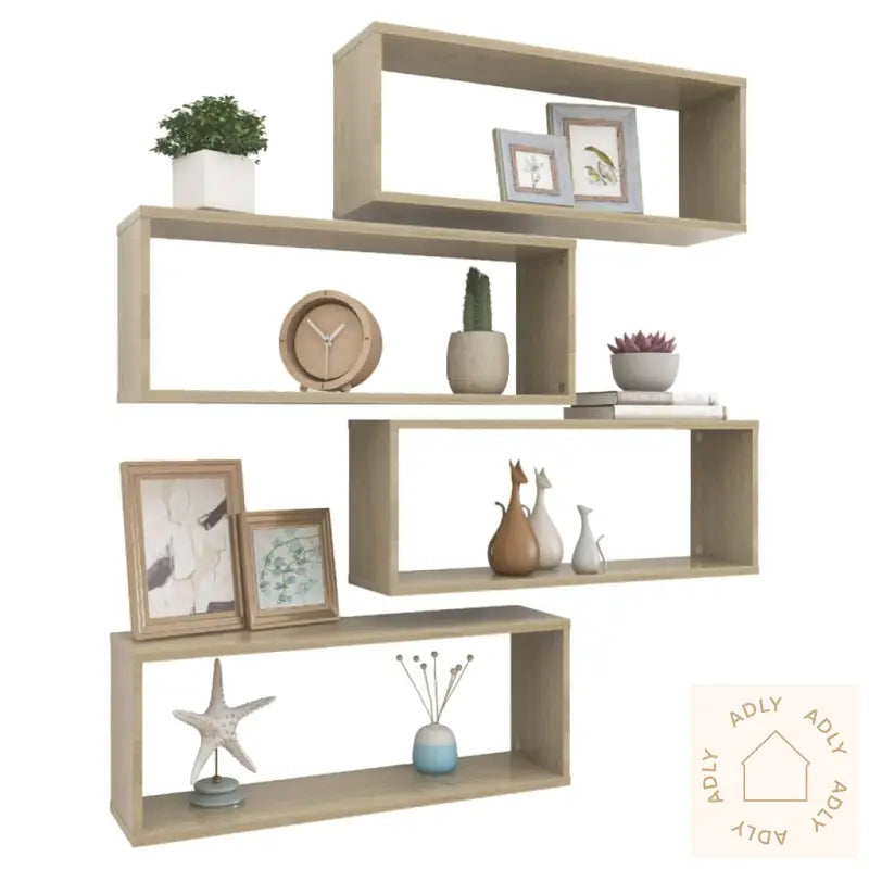 Vegghyller Kubeformet 4 Stk Sonoma Eik 60X15X23 Cm Sponplate