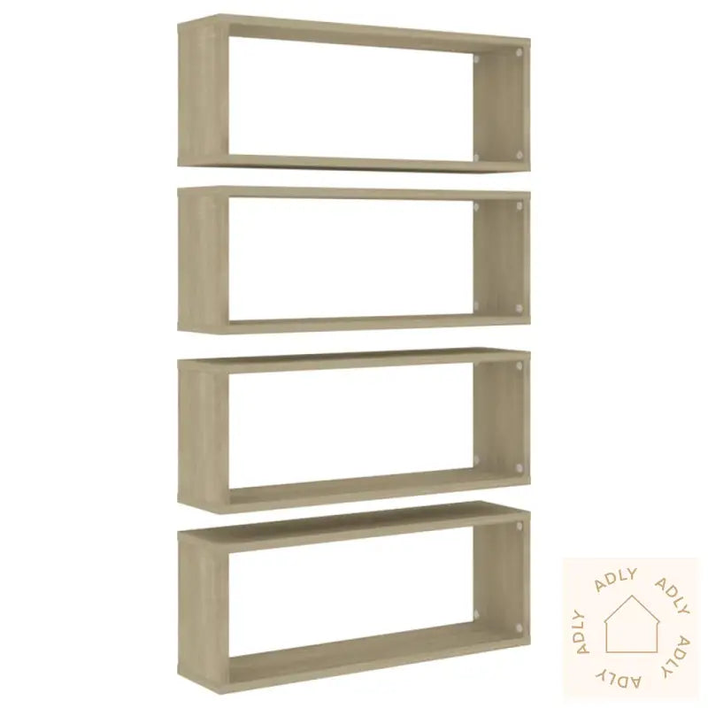 Vegghyller Kubeformet 4 Stk Sonoma Eik 60X15X23 Cm Sponplate